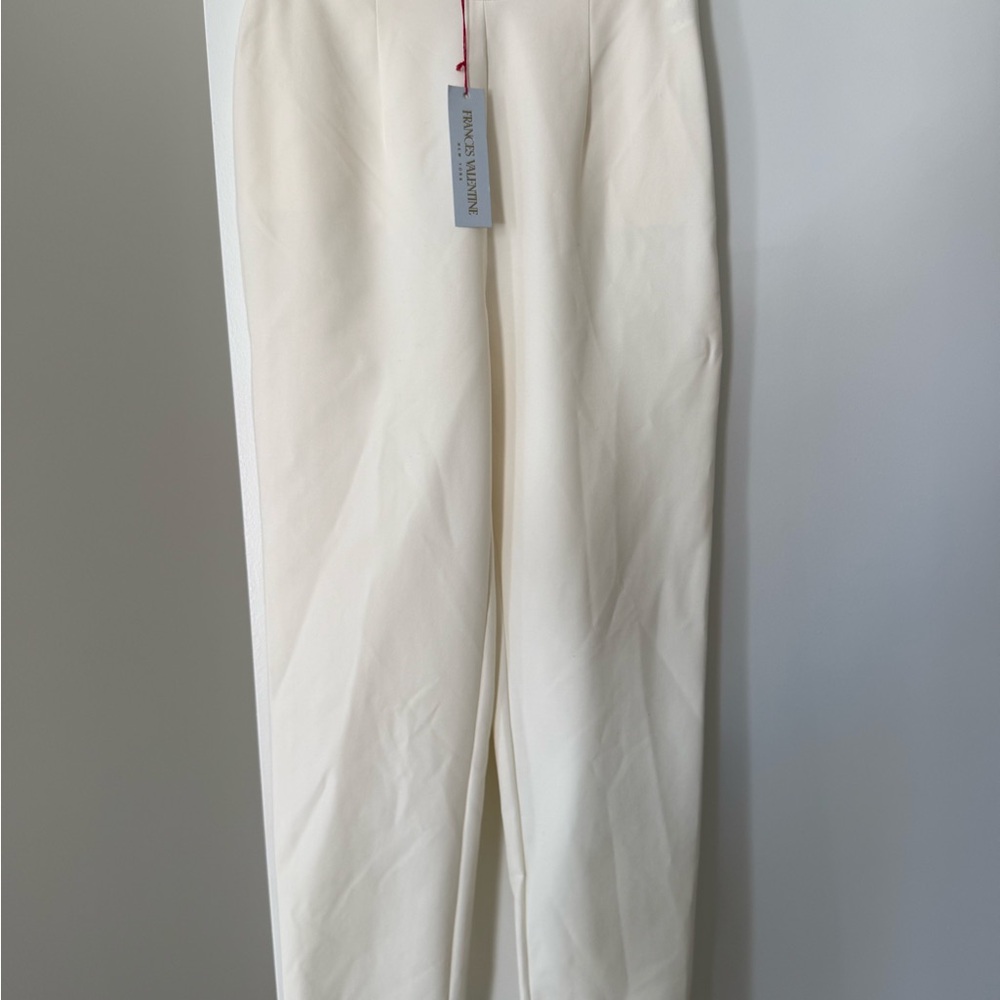 Frances Valentine Cream Cropped Straight Ankle Lucy Pants - Picture 4 of 7